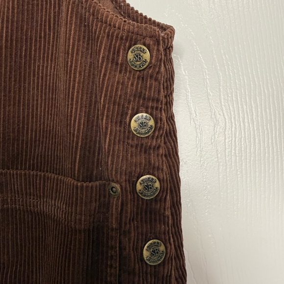 Susan Bristol Corduroy Jumper Maxi Dress Chocolate Brown Size S 100% Cotton - Picture 5 of 13